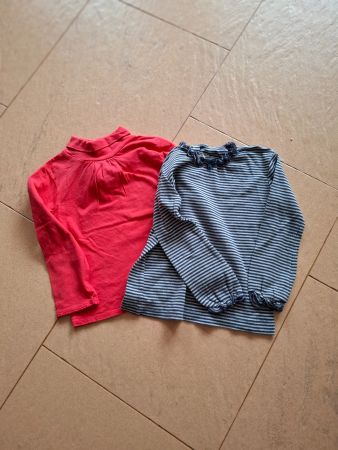 2 x T-Shirt langarm für Mädchen Größe 86 + 89