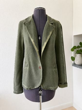 🌿 Baumwollblazer Gr. L Oliv mit Stretch wie neu
