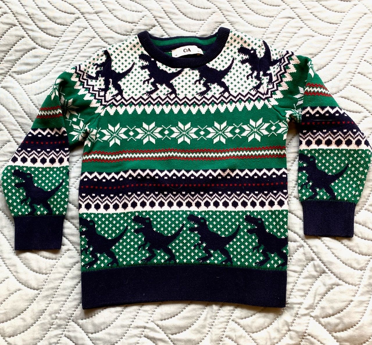 C&A Pullover & Sweatshirts: Knaben Dino Winterpullover in Gr. 110, 100% Baumwolle – Neu (gemäss Beschreibung) aus Uster von ros_pym8