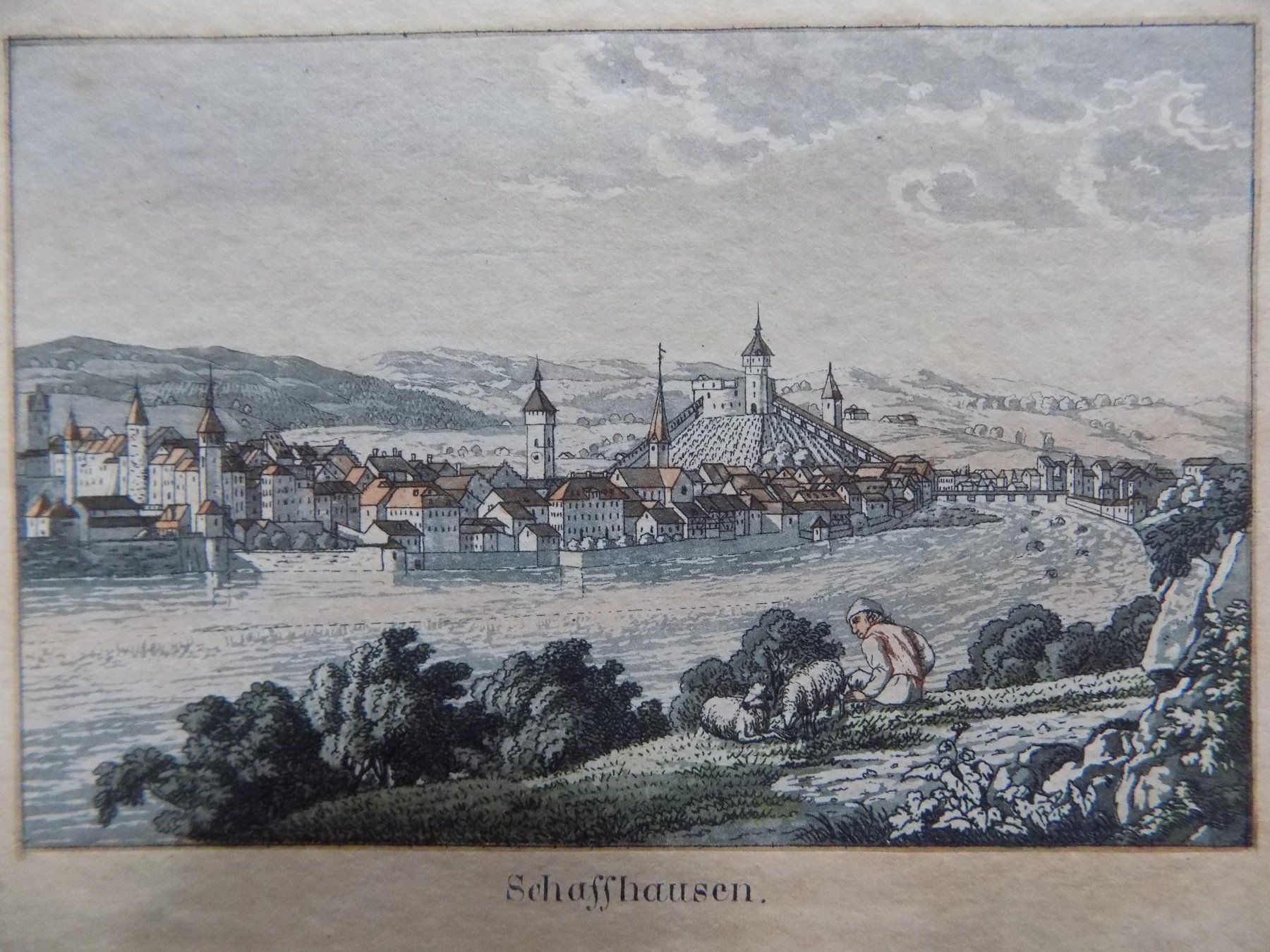 Gravures: Schaffhausen kolorierte Aquatinta – D'occasion à Risch par Antikfee 2
