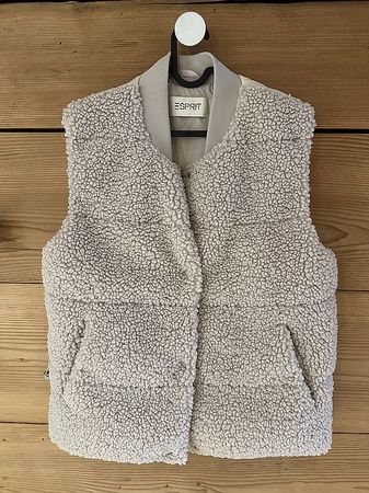 Weste Creme ESPRIT XS Fell-Imitat