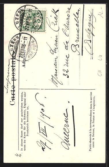 Cartoline postali: AK Luzern, Am Stadtkeller, 1906 – Usato da Berlin venduto da bartko-reher 1