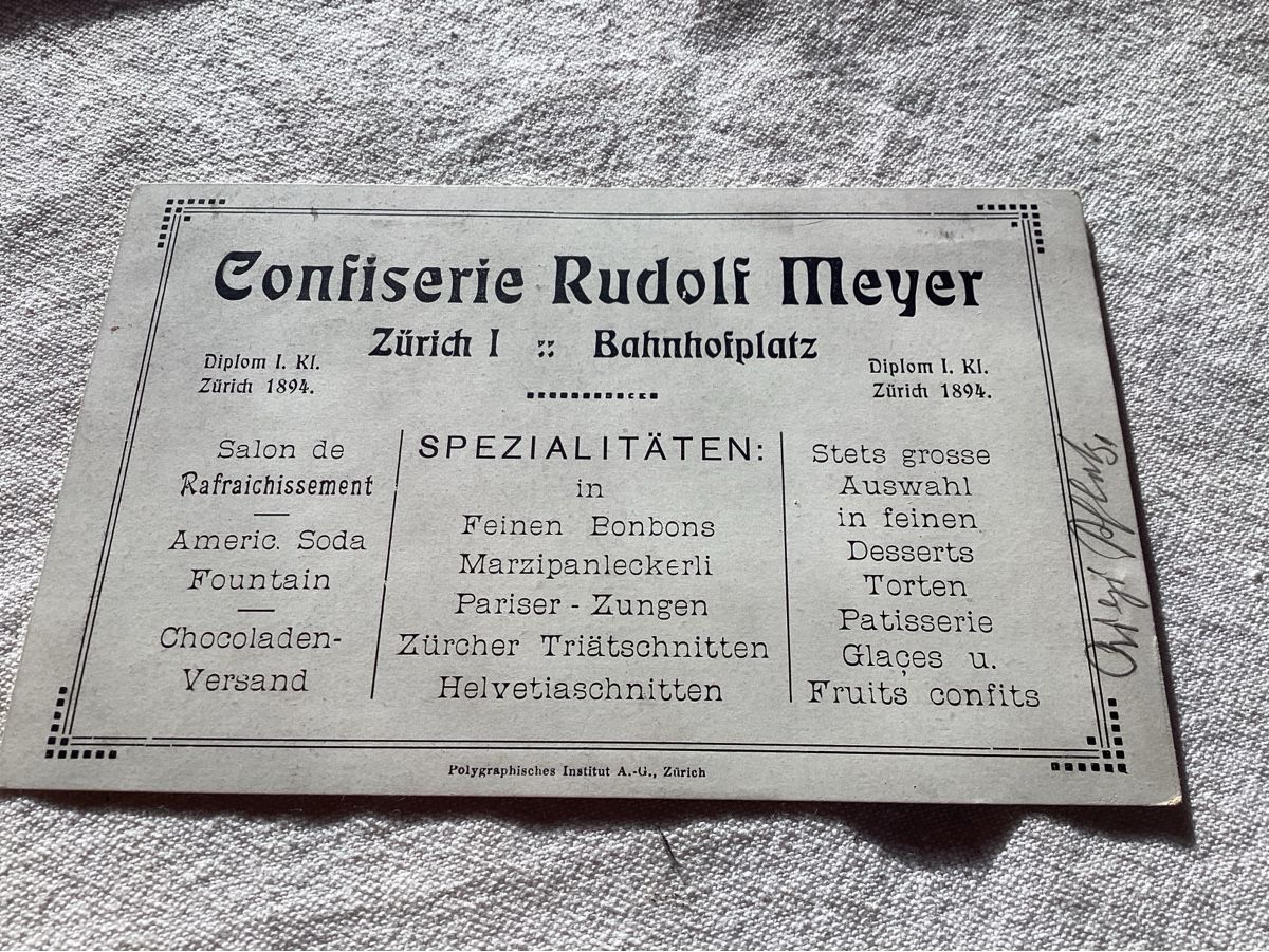 Cartes postales: Zürich bahnofplatz conditorei MEYER – D'occasion à Luc (Ayent) par Rebouille 2
