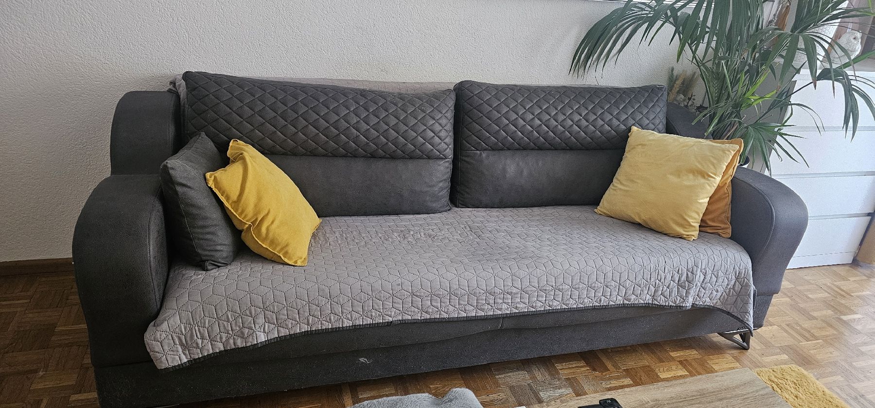 Divani: 2 Canapés lit en velours gris capitonnés - comme neufs – Usato da Monthey venduto da Chez-Dani-81 7