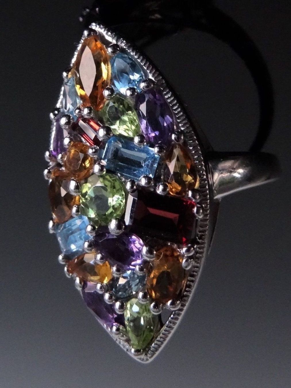 Anelli: Ring Silber 925 mit mixt Edelsteinen – Nuovo e nell'imballaggio originale da Matten b. Interlaken venduto da kero71 5