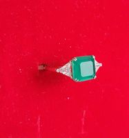 Bague Argent  & Émeraude véritable (Taille 52)