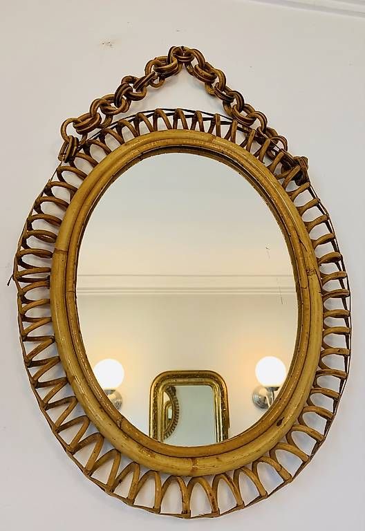 Specchi: Miroir vintage rotin – Usato da Montreux venduto da Barber_Swiss_Vintage