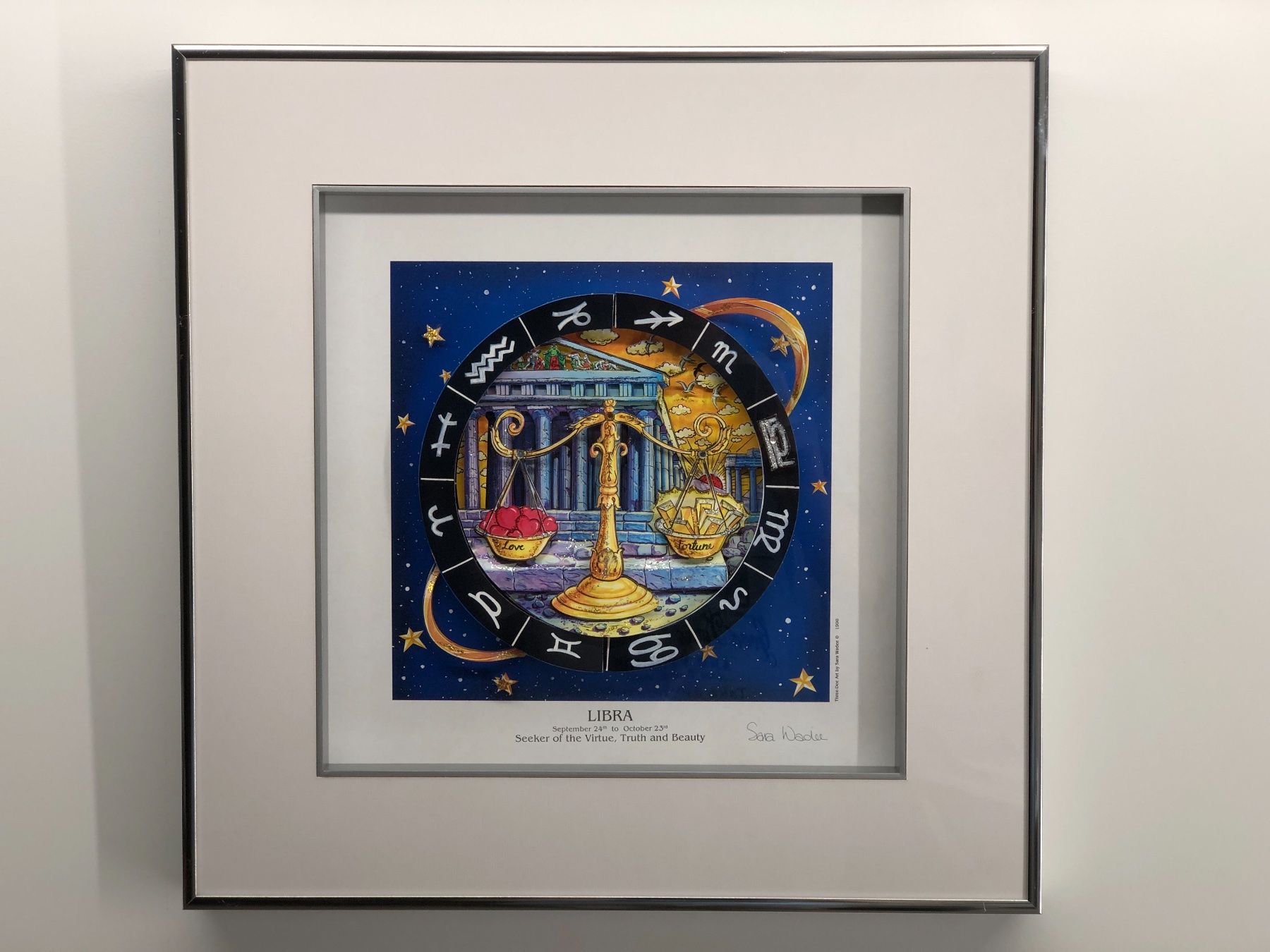 Dipinti: 3D Bild / Sternzeichen Waage / 40x40cm - Silber – Nuovo e nell'imballaggio originale da Bergdietikon venduto da Garak 1
