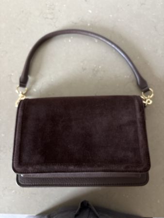 Handtasche braun Leder Wildleder Optik guter Zustand