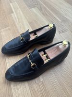 Meermin Loafer schwarz Leder goldener Steg Grösse 43 / 10