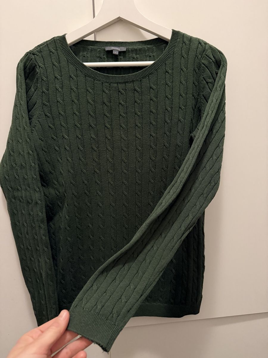 Maglioni & Felpe: Montego Baumwolle Strickpullover, Gr. S, Waldgrün – Usato da Lenzburg venduto da Reniss_