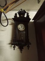 Wanduhr mit Adler-Dekor, Pendeluhr, Holzgehuse, Vintage