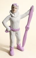 Vintage Piloten-Figur mit Propeller, handbemalt als Deko