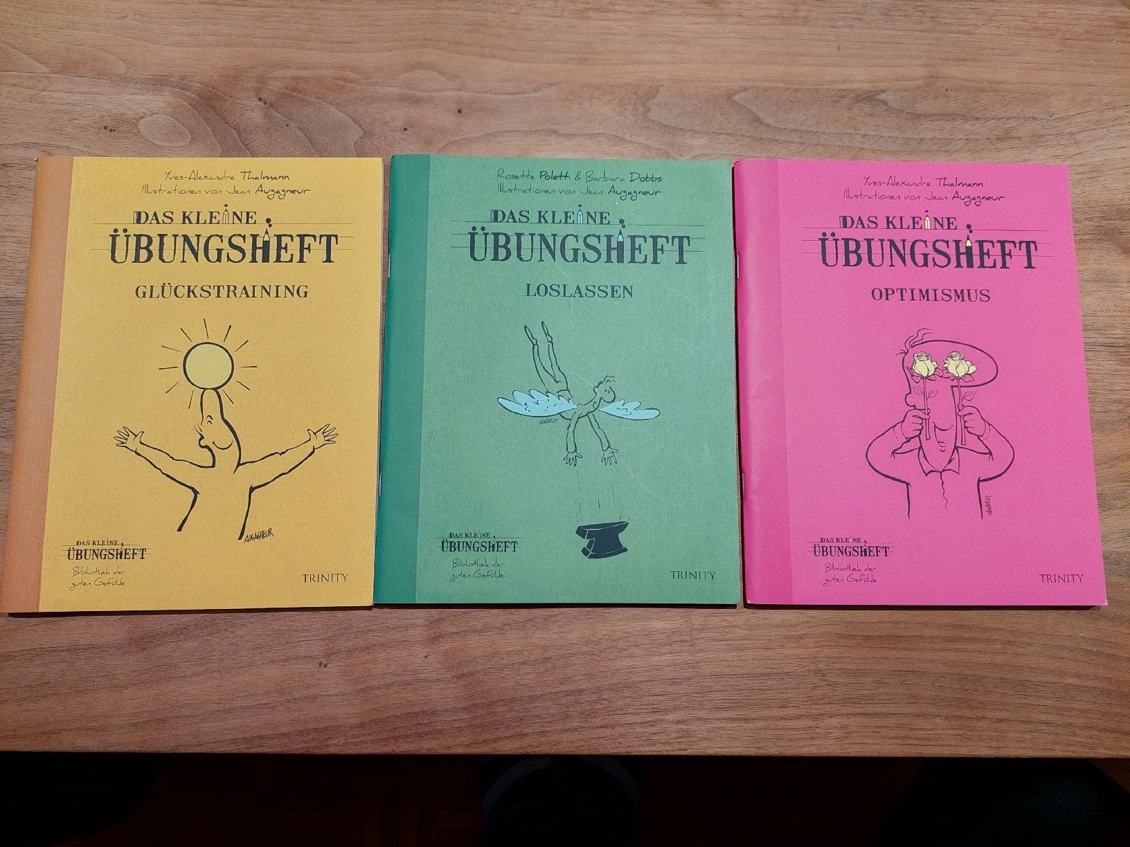 Bücher: 3 kleine Übungshefte: Glückstraining, Loslassen, Optimismus – Neu (gemäss Beschreibung) aus Brunnen von Livianda