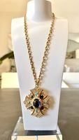 Collier vintage doré BELLINI avec pendentif croix💎✨🤩