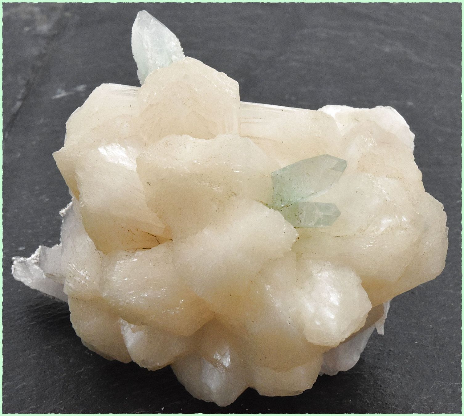 Minerali & Pietre curative: Roher Grüner Apophyllit & Stilbit-Zeolith, Indien – Nuovo e nell'imballaggio originale da Nassenwil venduto da QuarySeller 3