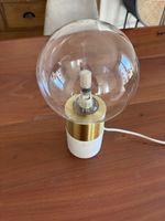 Table Lamp Glass Sphere Gold White 19cm