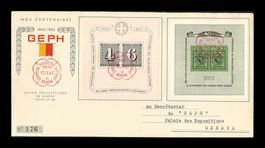1943 FDC Block GEPH & Jubiläumsblock W14 Union Philatélique
