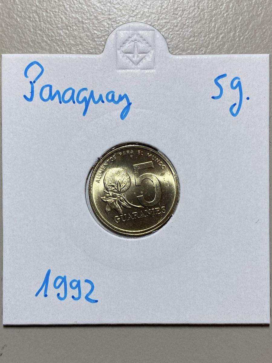 Tutti le monete: Paraguay - 5 guaranies - 1992 – Usato da Payerne venduto da Mike1682