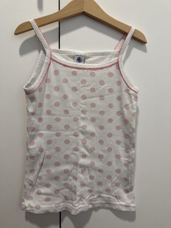 Petit Bateau Mädchen-Tanktop, Grösse 10 Jahre, rosa Punkte.