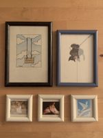 10 kleine, gerahmte Bilder