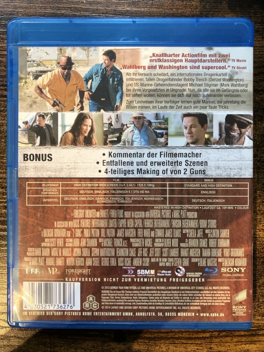 Tutti i DVDs: 2 Guns BluRay – Usato da Glarus venduto da Jhuber78 1
