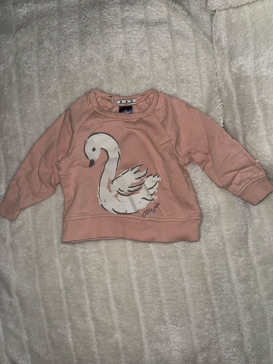 Maglioni & Felpe: Rosa Pullover mit Schwan – Größe 6–9 Monate – Usato da Aarburg venduto da Da-Lila