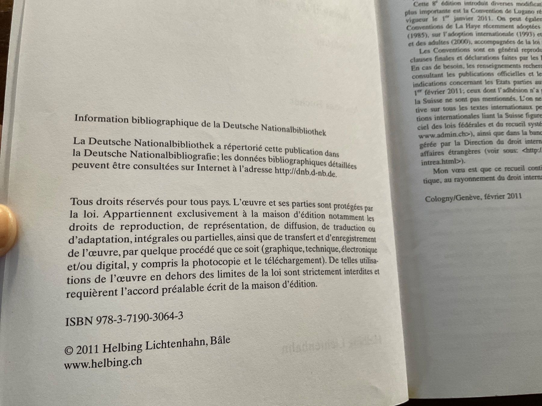 Bücher: Droit international privé - Andreas Bucher, 8e édition – Gebraucht aus Avenches von Lactobacille 4