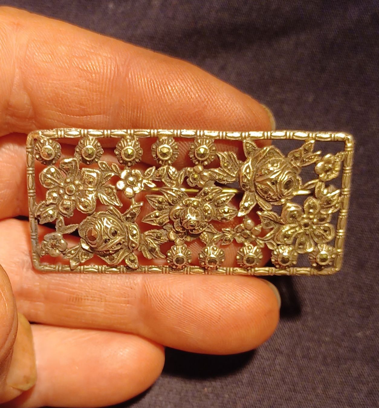 Broschen & Nadeln: Jugendstil florale Silberbrosche mit Markasit – Gebraucht aus gais von dun_c2xc 2