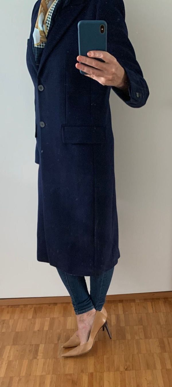 Zara Cappotti: Langer Damen Mantel Dunkelblau NEU – Nuovo (secondo la descrizione) da Adliswil venduto da atram57 1