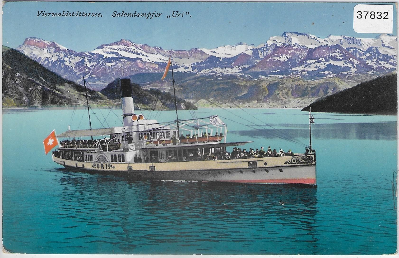 Cartoline postali: Vierwaldstättersee - Salondampfer "Uri" - Litho – Usato da Ettingen venduto da Kartenplanet