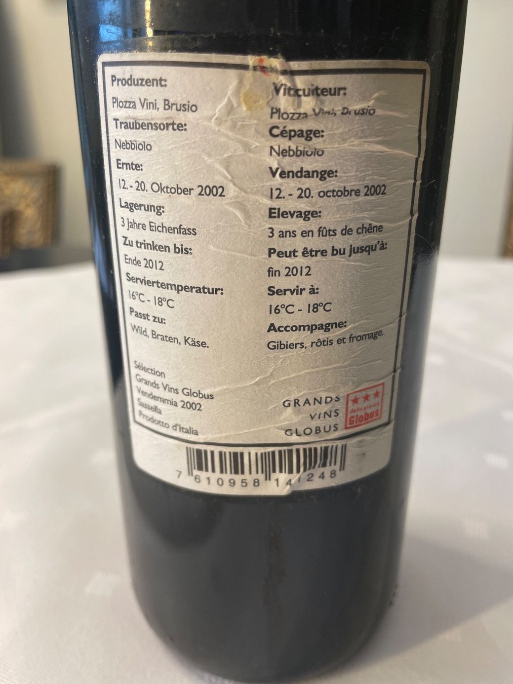 Vino: Valtellina 2002 Pietro Plozza, Brusio – Usato da Hölstein venduto da kolumbus1964 2