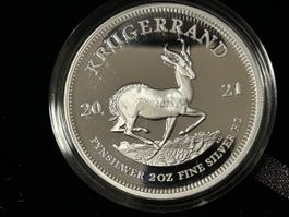 Krugerrand 2021 2oz Fine Silver Proof coin incl. Box
