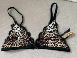 ROBERTO CAVALLI H&M BH Leo-Print, Spitz, Gr. S, NEU