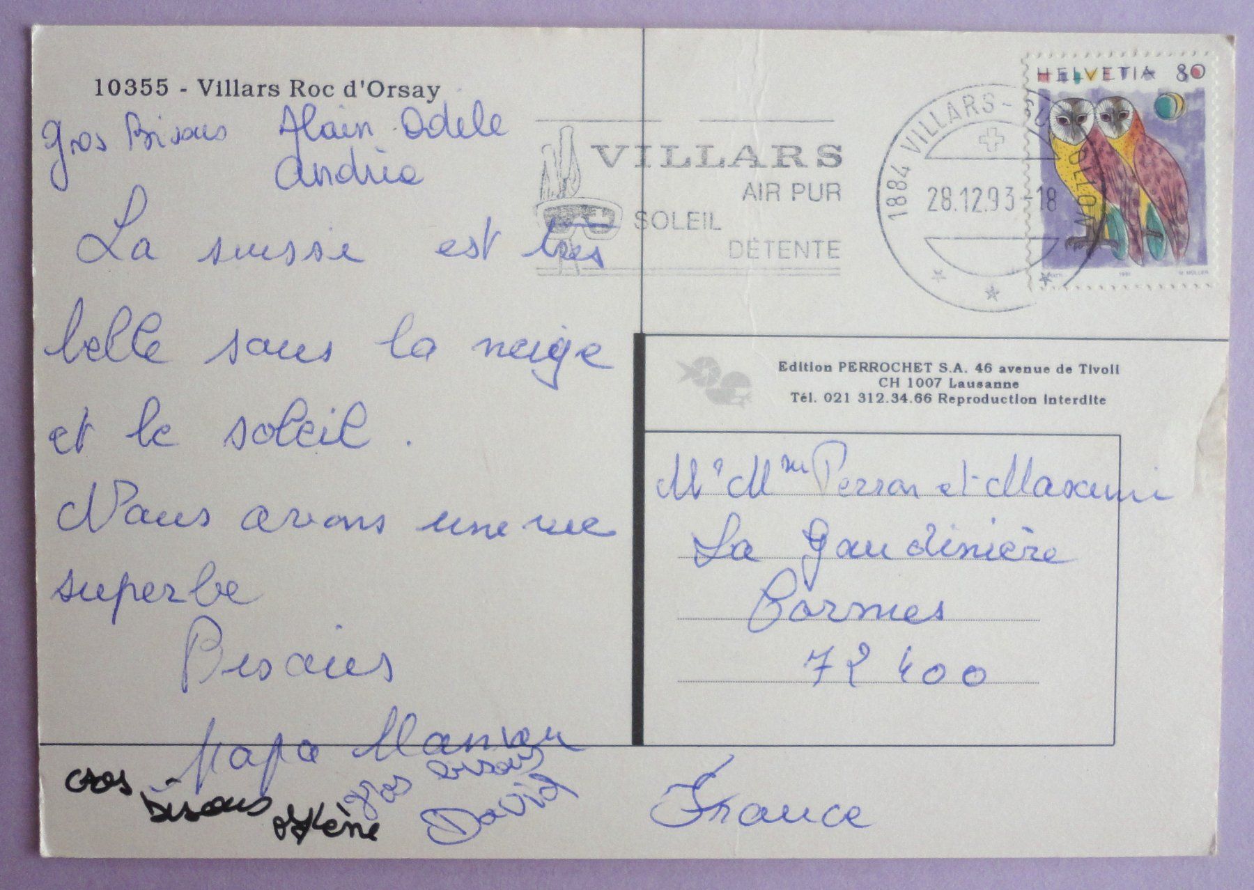 Cartes postales: Villars Roc d' Orsay – Défectueux à Fétigny par Billy2miny 1