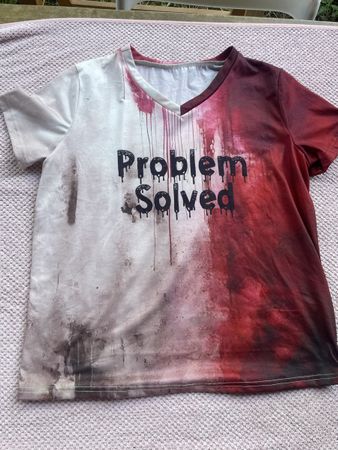 T-Shirt Grösse L mit Print "Problem Solved" guter Zustand