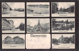 Gruss aus MANNHEIM - uralte Postkarte mit 8 Ansichten