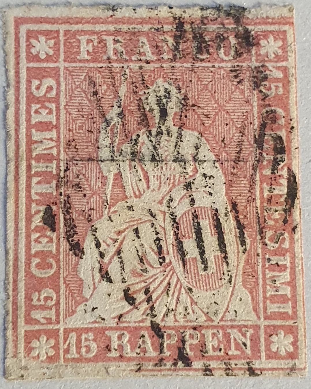 Tutti i francobolli: Strubel 24B Kat. 140.- mit Befund – Usato da Balgach venduto da SIMEON27