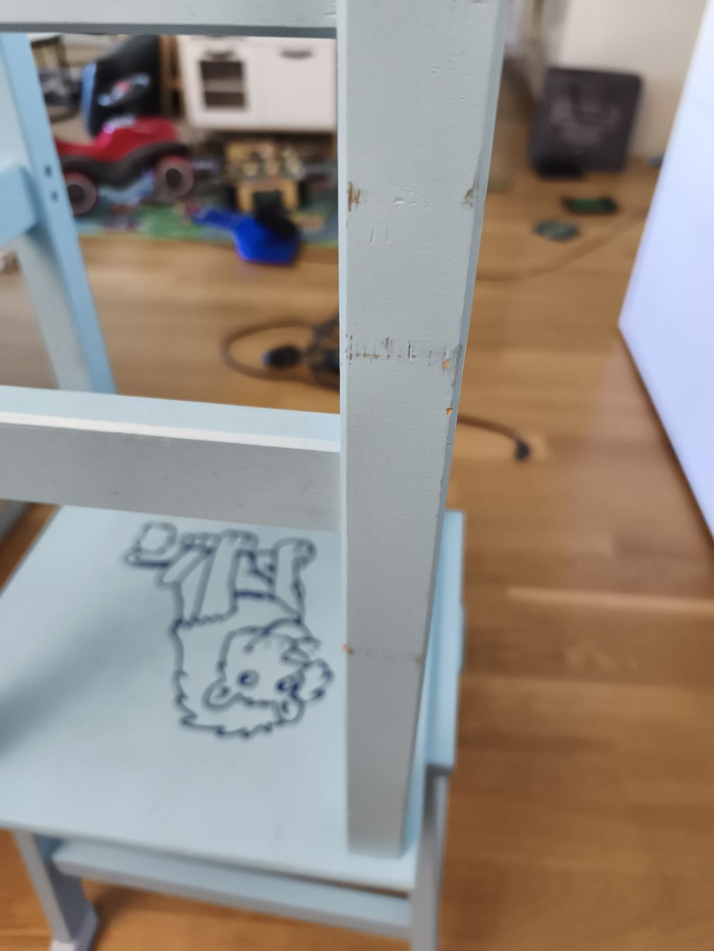 Ikea Seggioloni: Kinder Lernturm, Holz, blau angemalt – Usato da Illnau venduto da snejinka 1