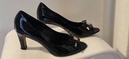 Navyboot Pumps in schwarzes Lackleder
