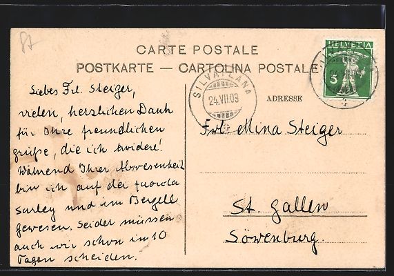 Cartes postales: Chasellas, Ortsansicht mit Piz della Mar – D'occasion à Berlin par bartko-reher 1