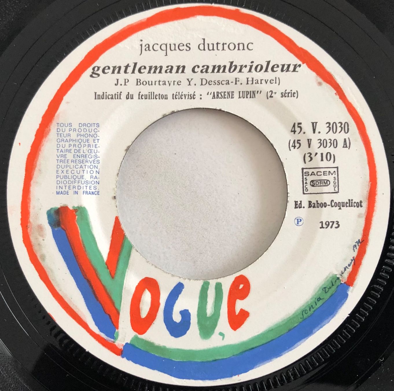 Schallplatten: JACQUES DUTRONC - GENTLEMAN CAMBRIOLEUR – Gebraucht aus Poliez-Pittet von Newtown-Records 2
