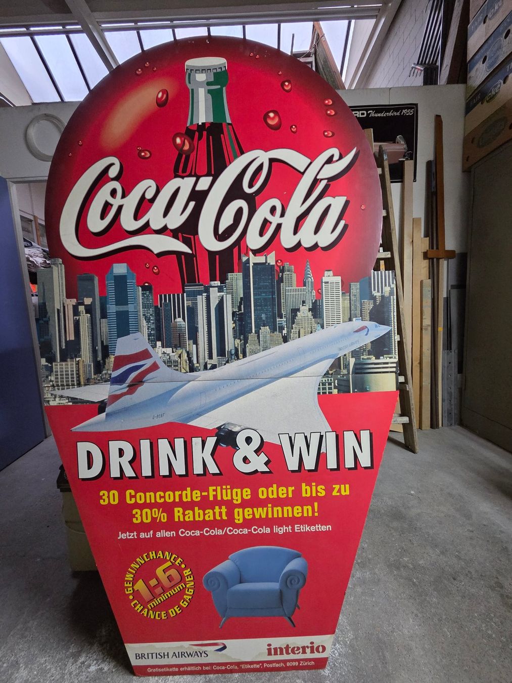 Coca-Cola Schilder: Coca-Cola Werbeaufsteller Concorde – Gebraucht aus Mollis von Cadillac58