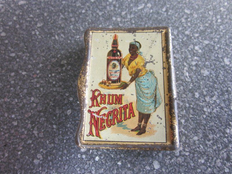 Dosen: Antike Blechdose, Streichholzdose, Rum Negrita, P. Bardinet – Gebraucht aus Bischofszell von Pfau0 7