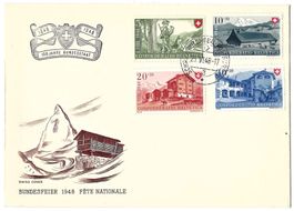 1948 Pro Patria Satzbrief mit A.452 "100 Jahre Bundestaat"