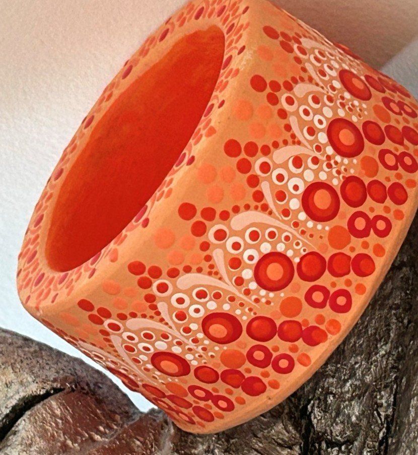 Portacandele: Kerzenlichthalter - Dotting-Art - handgemacht – Nuovo (secondo la descrizione) da Lommis venduto da manmarmi