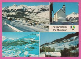 Surcuolm gelaufen 4-Bild Karte im Skigebiet Piz Mundaun