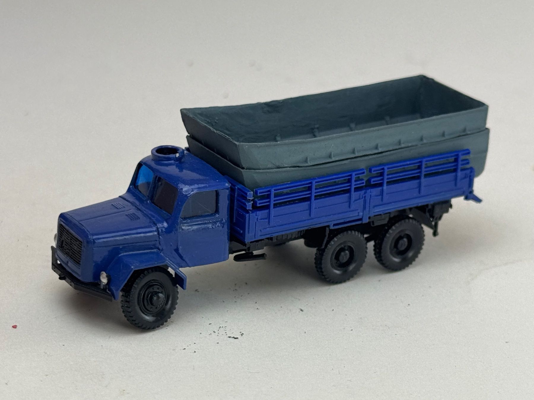Magirus Modellini d'auto: GB5- Roco Magirus THW mit zwei Booten – Usato da Elm venduto da Wikmtz