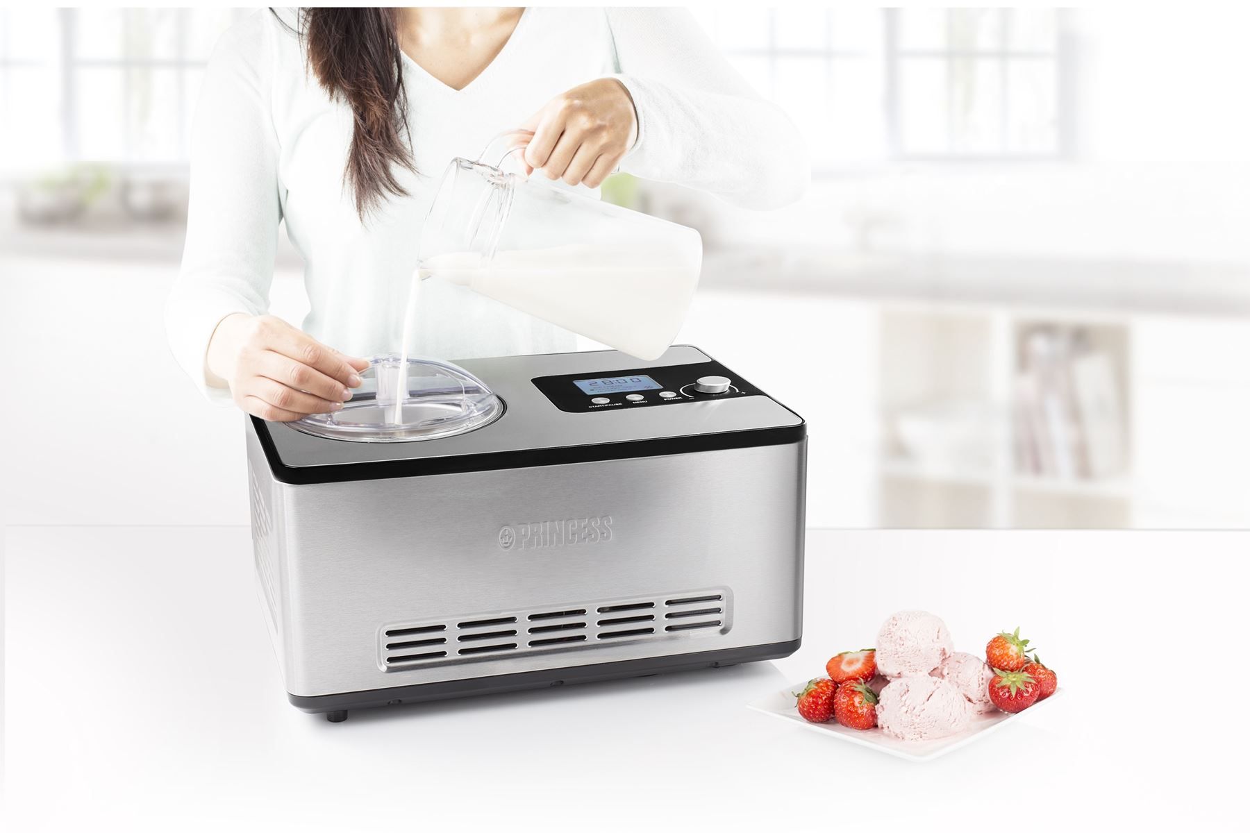 Elettrodomestici da cucina: Glacemaschine / Eismaschine Profi - 2 Liter mit Kühler – Nuovo e nell'imballaggio originale da Wettingen venduto da kochshop 5