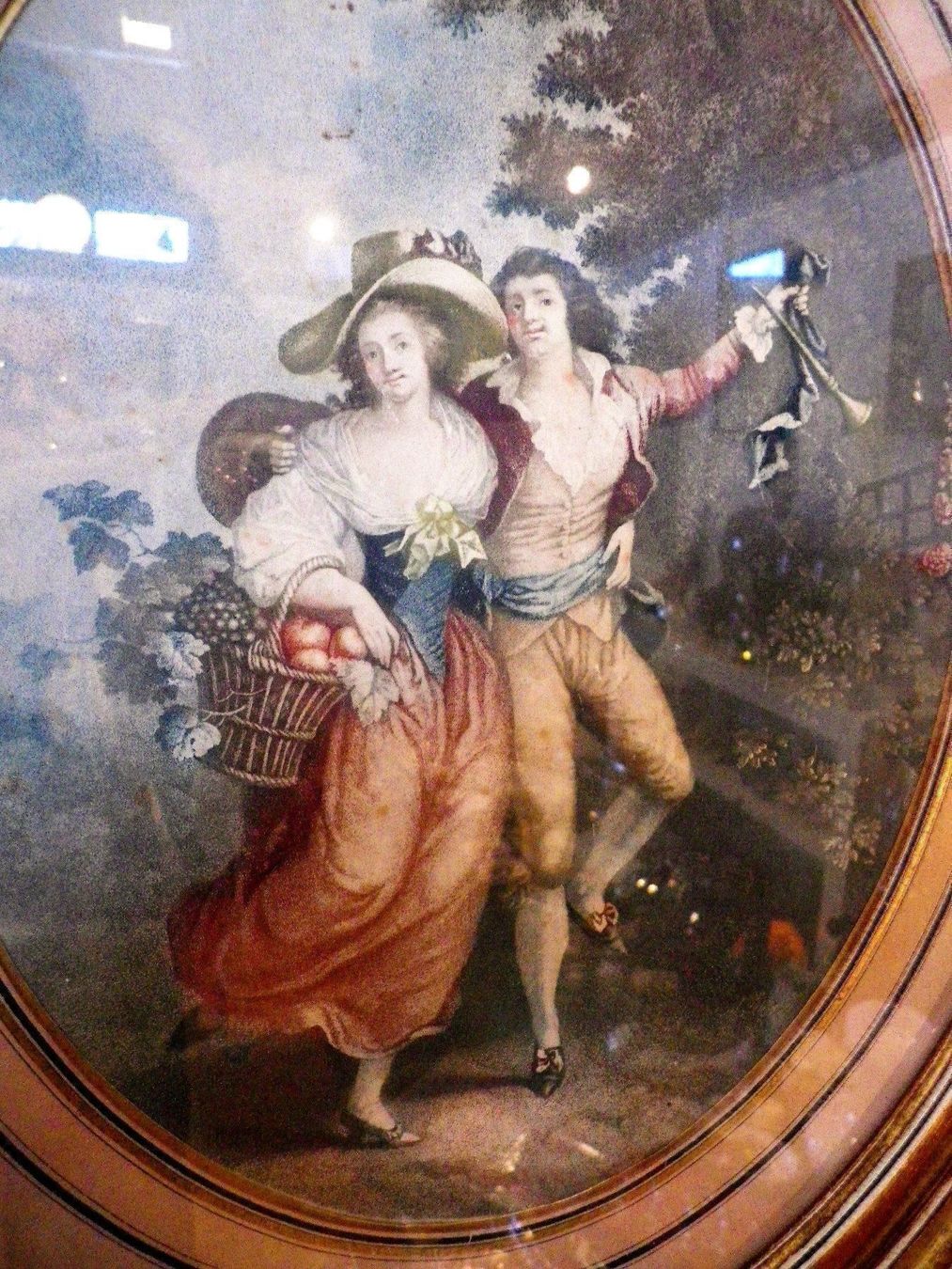 Cornici: Bild mit ovalen Schleifen-Rahmen – Usato da Reinach BL venduto da Annodomini 2